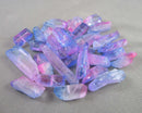 Electroplated Quartz Points (Drilled) Pink & Blue 6pc (C196)