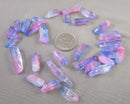 Electroplated Quartz Points (Drilled) Pink & Blue 6pc (C196)
