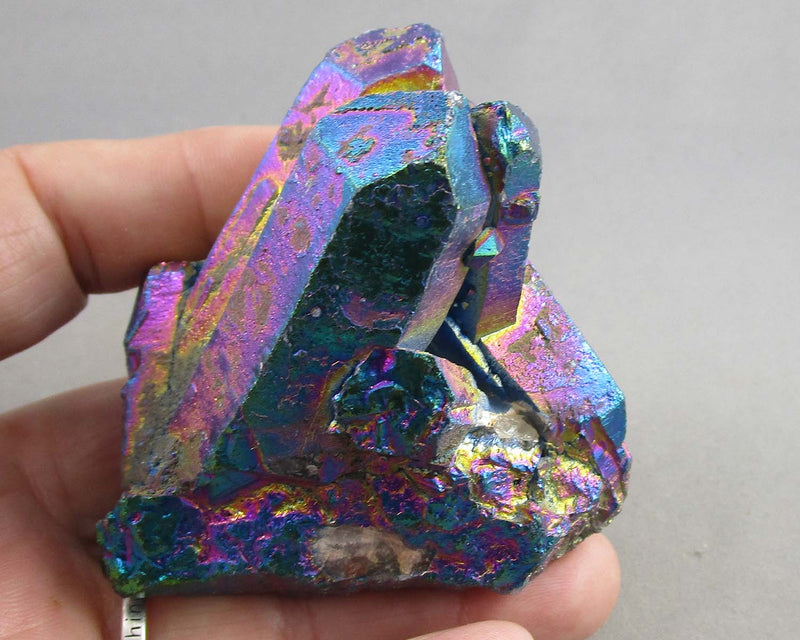 Rainbow Aura Quartz Crystal Cluster 1pc B042-1