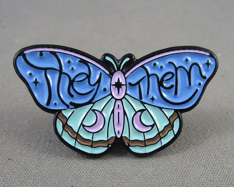 "They/Them" Butterfly Enamel Pin 1pc (BIN 101)