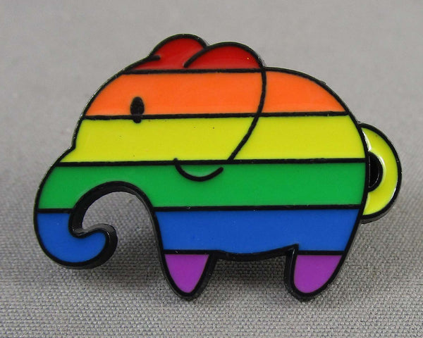 Rainbow Elephant Enamel Pin 1pc (BIN 105)