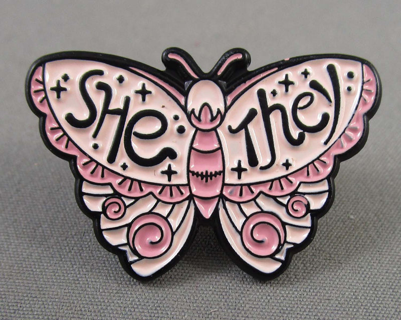 "She/They" Butterfly Enamel Pin 1pc (BIN 102)