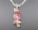 Pink Tourmaline & Herkimer Diamond Gemstone Necklace (925 Sterling Silver)