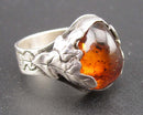 Amber Gemstone Ring 925 Sterling Silver Size 6.5 (Vintage) H143-2