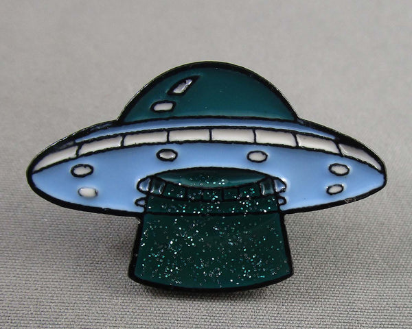 Flying Saucer Landing Enamel Pin 1pc (BIN 110)