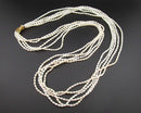 Natural Pearl Gemstone Necklace 925 Sterling Silver Vintage H143-3