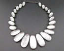 Clear Quartz Gemstone Necklace Vintage H143-5