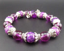 Pretty Purple Glass Beaded Bracelet (Vintage) H143-6