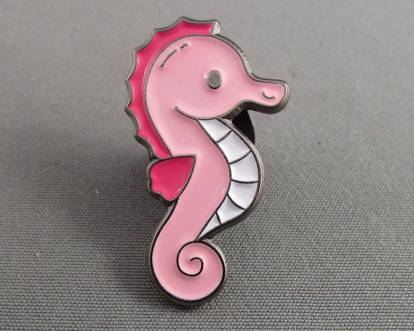 Pink Sea Horse Enamel Pin 1pc (BIN 112)