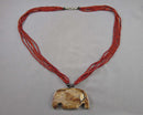 Bone Elephant Pendant Necklace 1pc (Vintage) H027-4