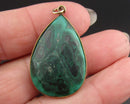 Malachite Gemstone Pendant (Vintage) H143-16