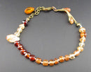 Citrine & Amber Gemstone Bracelet (Vintage) H143-20