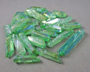 Electroplated Quartz Points (Drilled) Green 4pc  (C257)