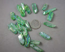 Electroplated Quartz Points (Drilled) Green 4pc  (C257)