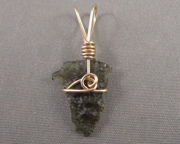 Moldavite Crystal Pendant (14K YGF) 1pc B026-2