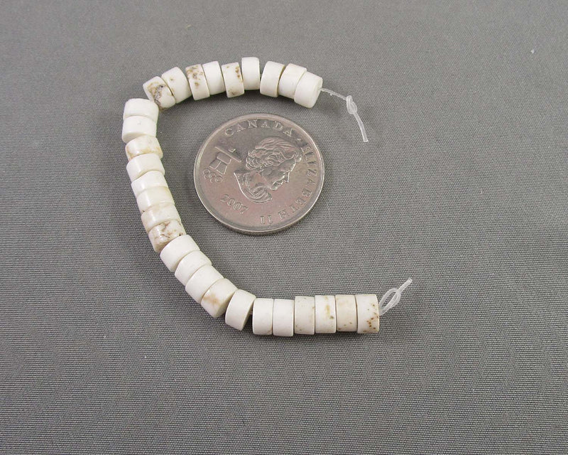 White Howlite Heishi Beads 6x3mm E007