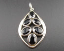 Black Onyx Gemstone Pendant 925 Sterling Silver (Vintage) H117-2