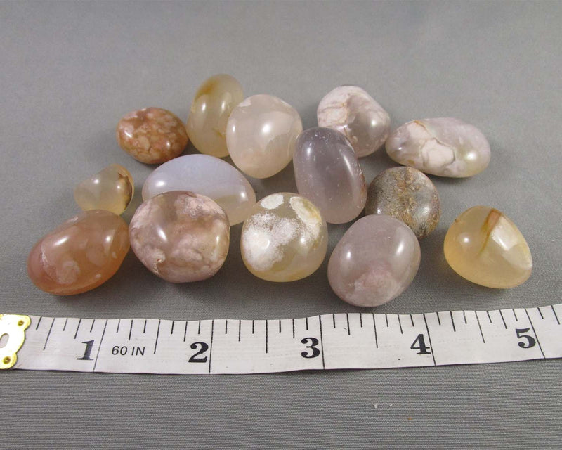 Flower Agate Polished Stone 3pc J039