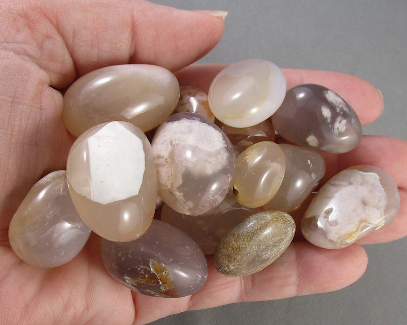 Flower Agate Polished Stone 3pc J039