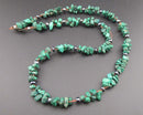 Malachite Gemstone Necklace (Vintage) H117-7