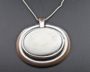 Mother of Pearl Gemstone Pendant Necklace (Vintage) H117-11