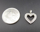 Rhinestone Heart Pendant 925 Sterling Silver (Vintage) H117-13