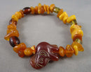 Amber Bracelet with Elephant Focal Bead H055-2