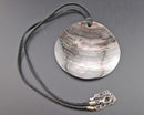 Abalone Gemstone Pendant Necklace (Vintage) H117-22