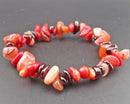 Carnelian, Garnet and Coral Gemstone Bracelet  H117-23