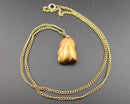 Tiger Eye Gemstone Pendant Necklace (Vintage) H117-4