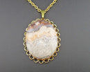 Crazy Lace Agate Gemstone Necklace (Vintage) H144-4