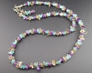 Rainbow Fluorite Gemstone Necklace Vintage H144-8