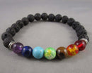 Chakra & Lava Stone Bracelet (Vintage) 1pc H055-23
