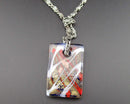Dichroic Glass Pendant Necklace Vintage H144-15