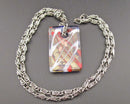 Dichroic Glass Pendant Necklace Vintage H144-15