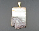 Agate Geode Gemstone Pendant (Vintage) H144-16