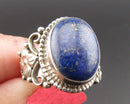 Lapis Lazuli Gemstone Ring 925 Sterling Silver Size 8 (Vintage) H144-19