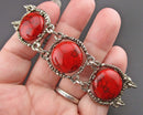 Red Acrylic Boho Bracelet (Vintage) H144-24