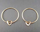 Solid 14K Gold Heart Hoop Earrings (Vintage) H144-26