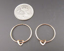 Solid 14K Gold Heart Hoop Earrings (Vintage) H144-26