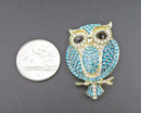 Owl Rhinestone Brooch Z060