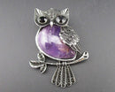 Amethyst Owl Gemstone Pendant Z063