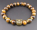 Tiger Eye Owl Gemstone Bracelet Z066