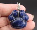 Sodalite Gemstone Cat Paw Pendant H025-5