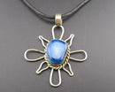 Agate Gemstone Pendant Necklace (Vintage) H025-10