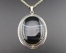 Agate Gemstone Pendant Necklace (Vintage) H025-11