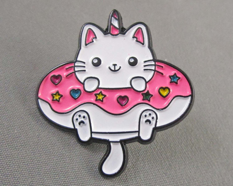 Kittycorn Pink Donut Enamel Pin 1pc (BIN 117)