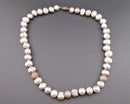 Natural Pearl Gemstone Necklace 925 Sterling Silver (Vintage) H025-18
