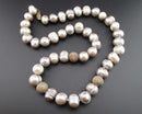 Natural Pearl Gemstone Necklace 925 Sterling Silver (Vintage) H025-18
