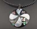 Abalone Gemstone Pendant Necklace (Vintage) H025-19